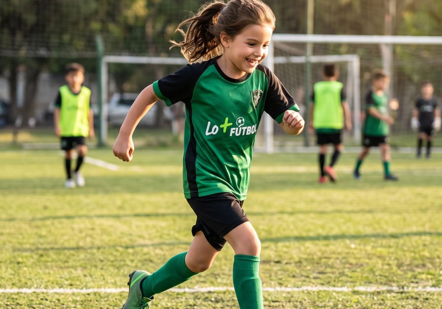 Niña entrenando conducción