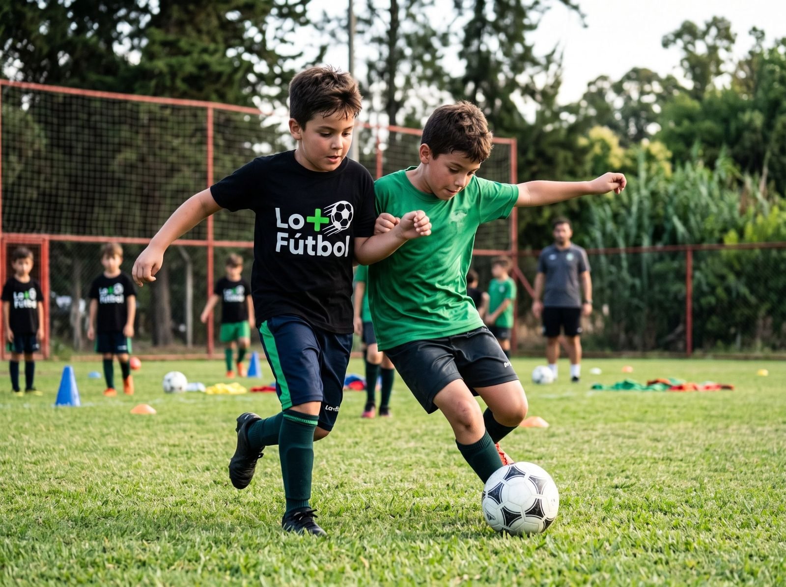 Niño pateando la pelota